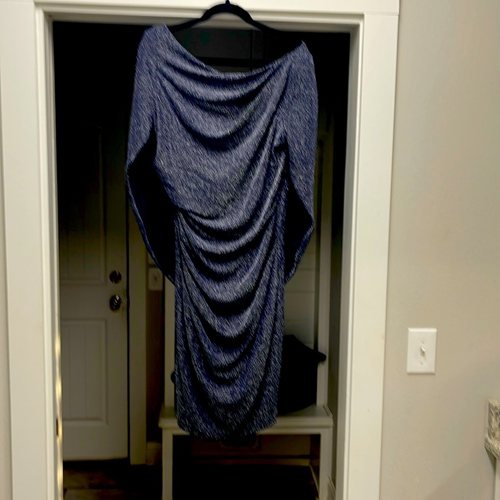 Betsey& Adam metallic cape style cocktail dress